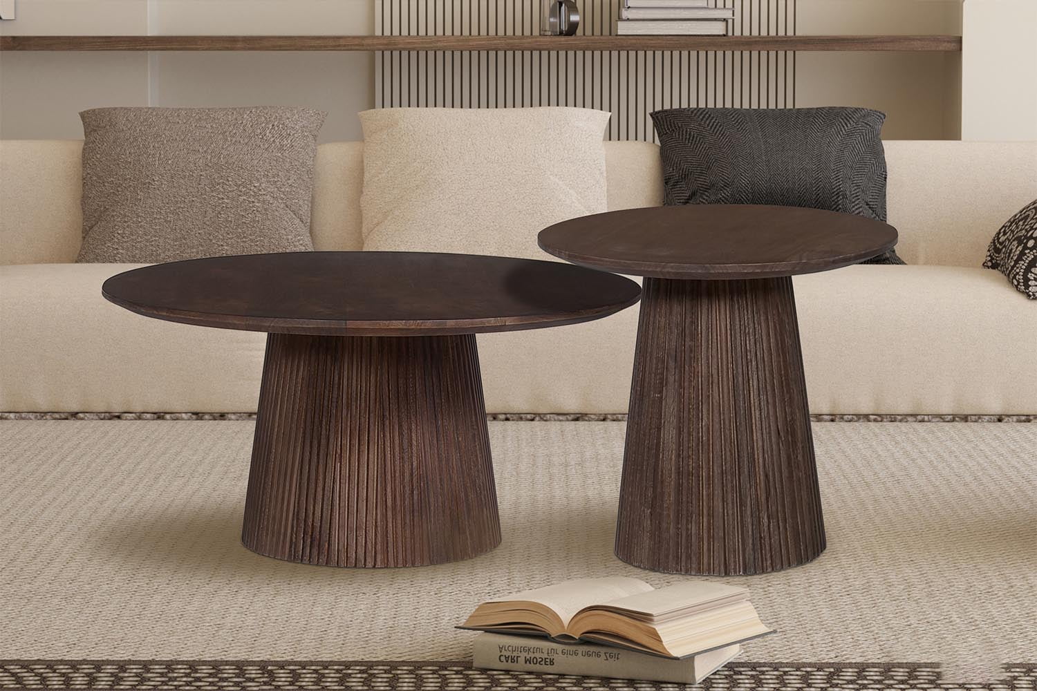 Salontafel River Rond Donkerbruin 80 cm