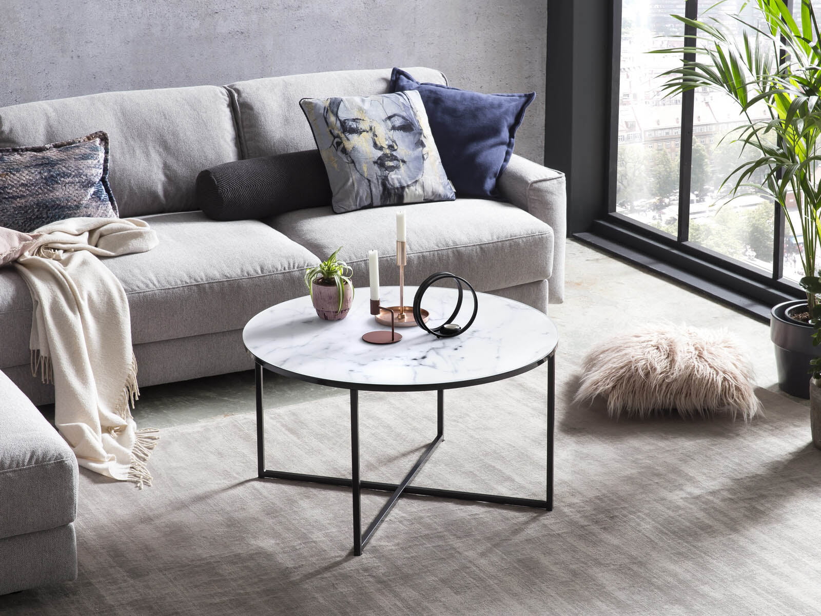 Salontafel Yasmin Wit-Zwart