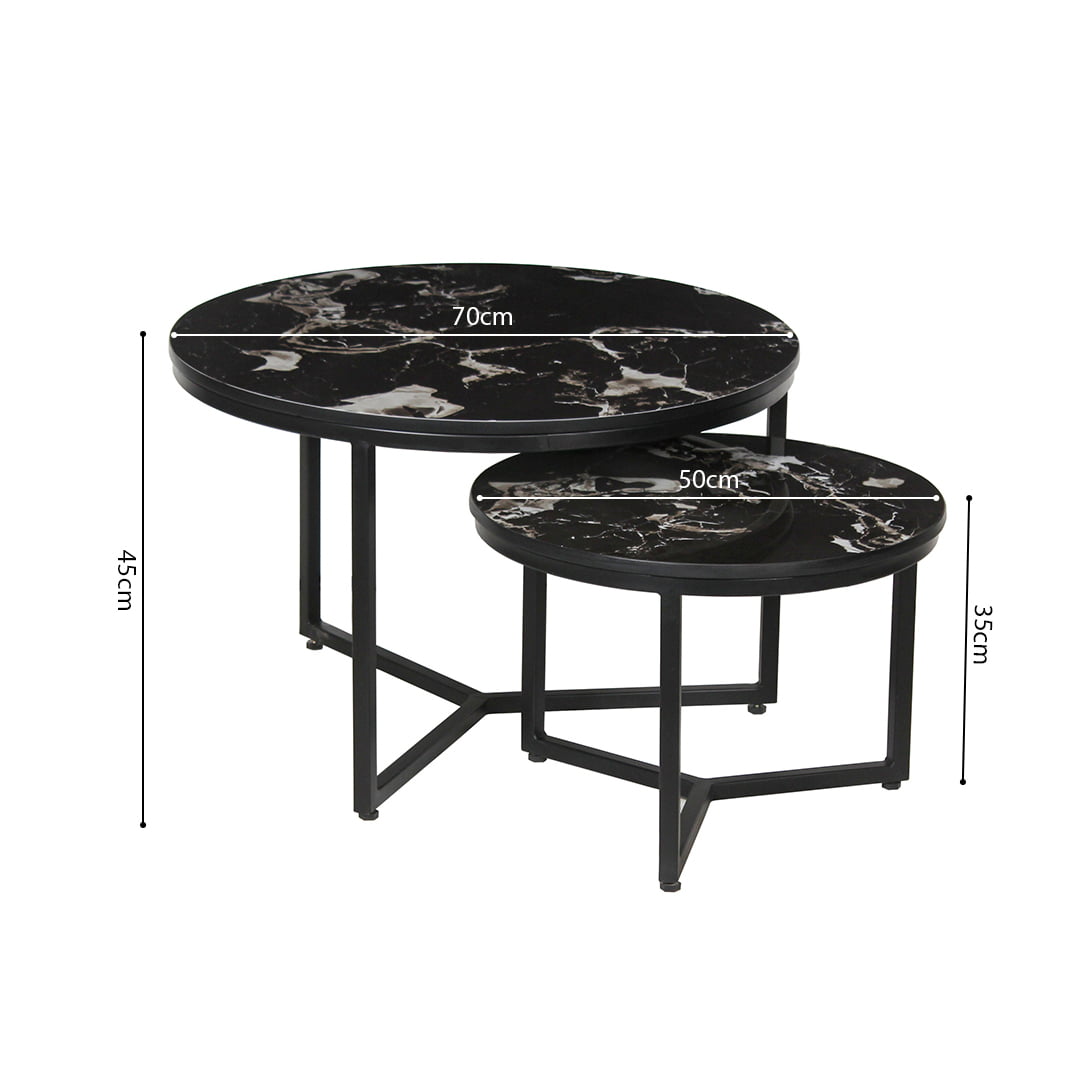 Salontafel set Meyra Zwart Marmer