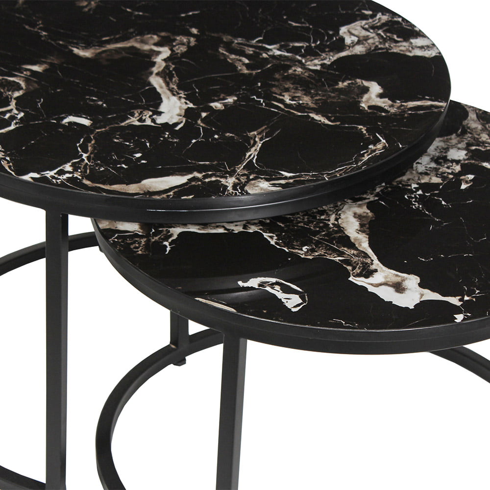 Salontafel set Selin Zwart Marmer