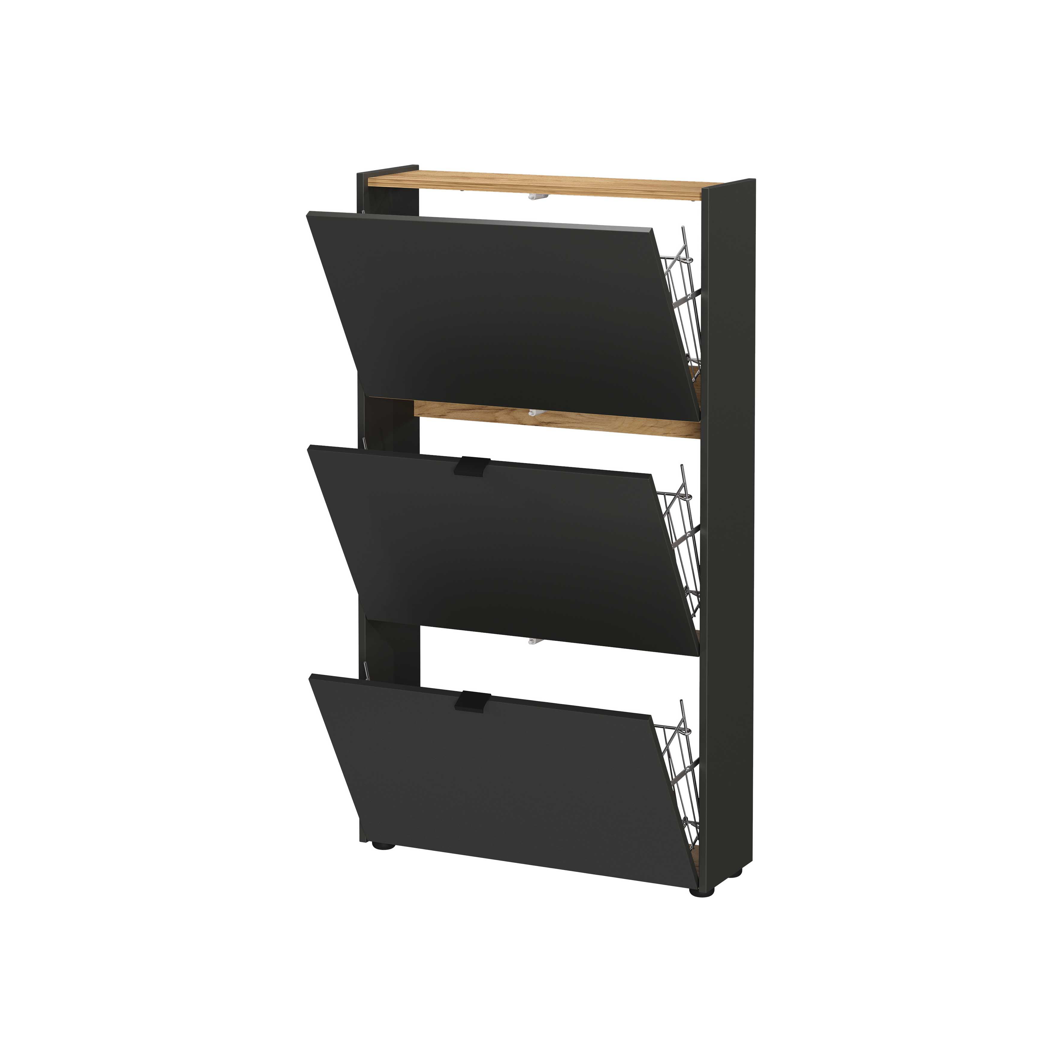 Schoenenkast Eleonore Grafiet 71 cm