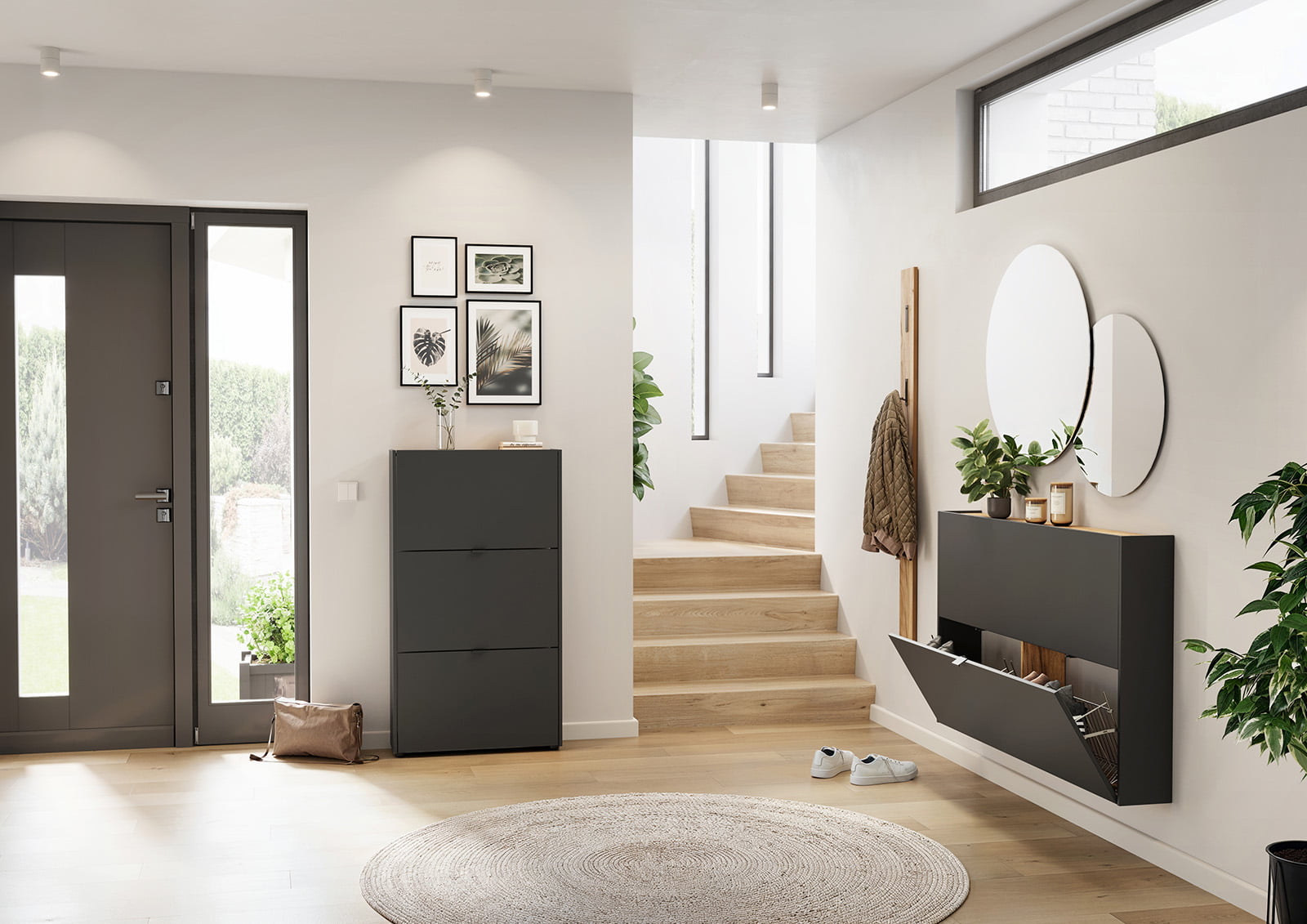 Schoenenkast Eleonore Grafiet 71 cm