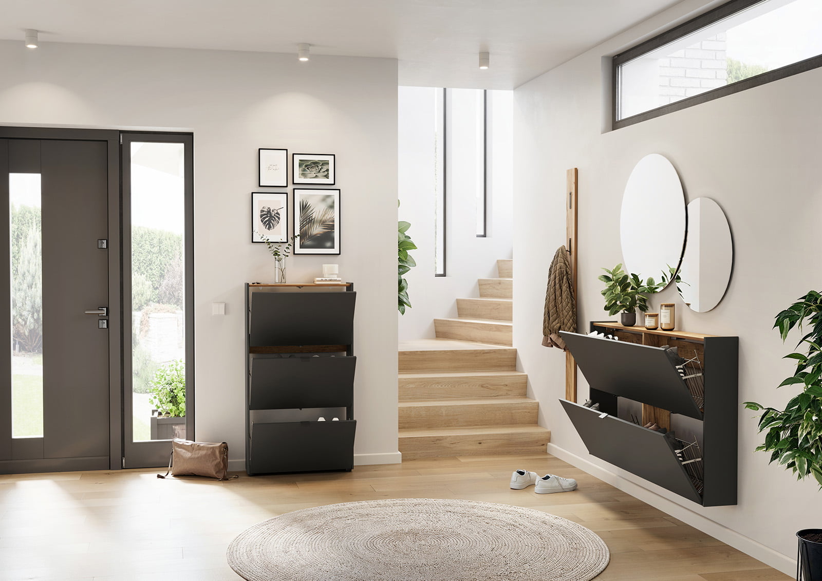 Schoenenkast Eleonore Grafiet 71 cm