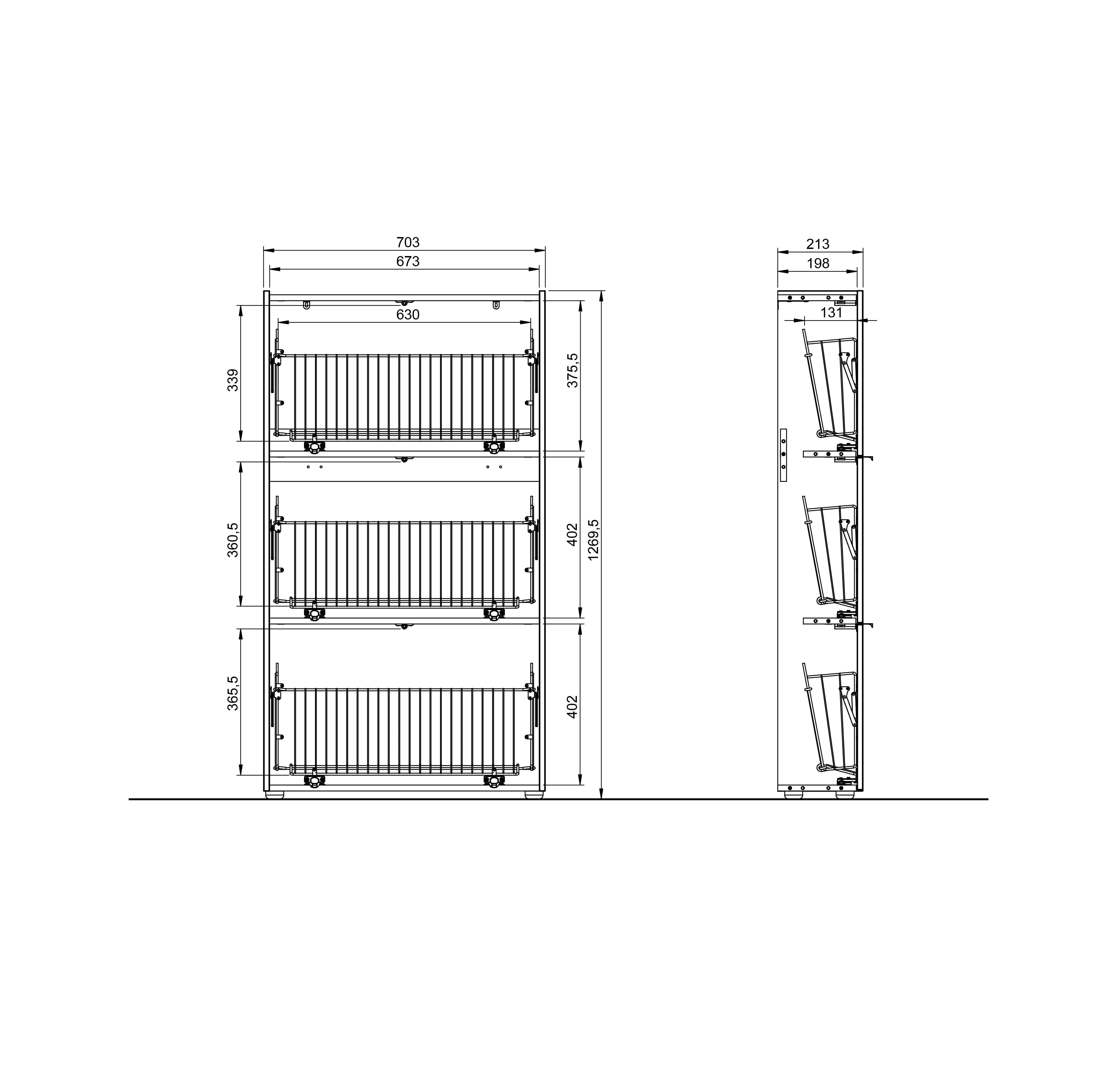 Schoenenkast Eleonore Grafiet 71 cm