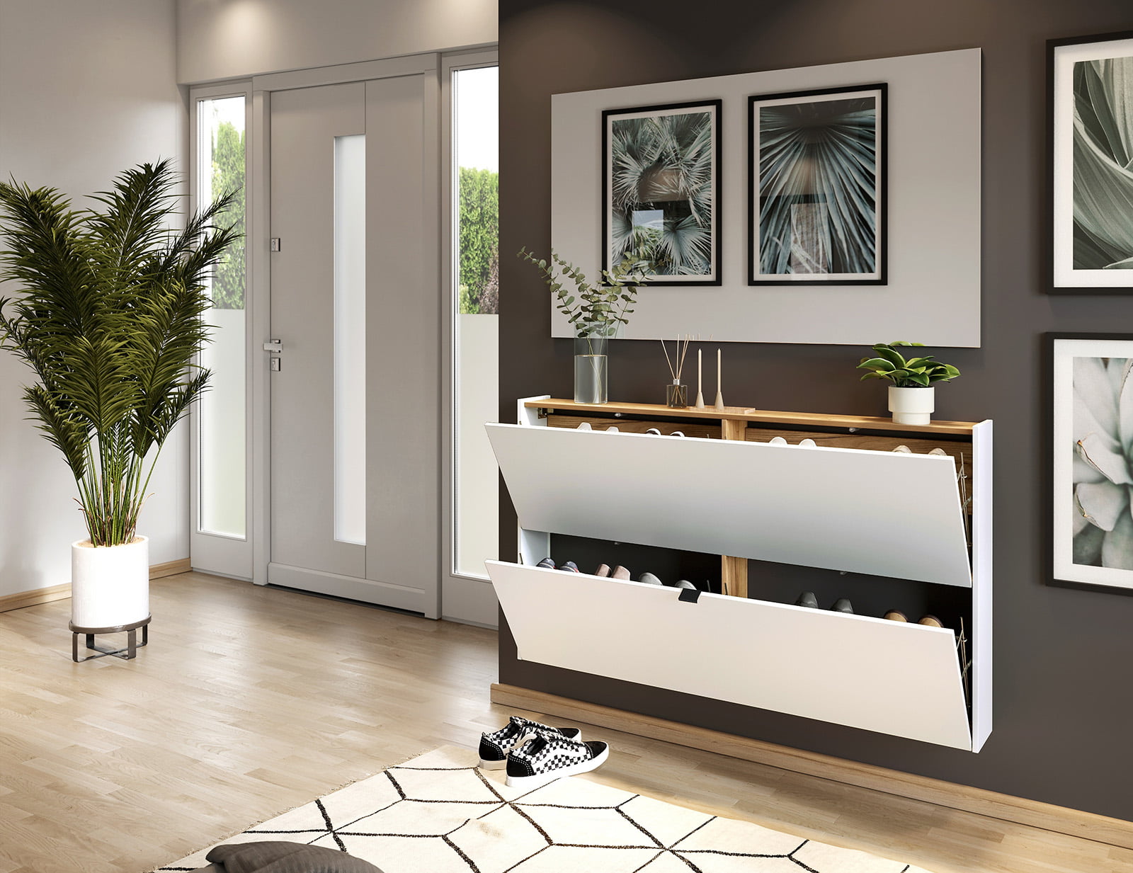 Schoenenkast Eleonore Wit 140 cm