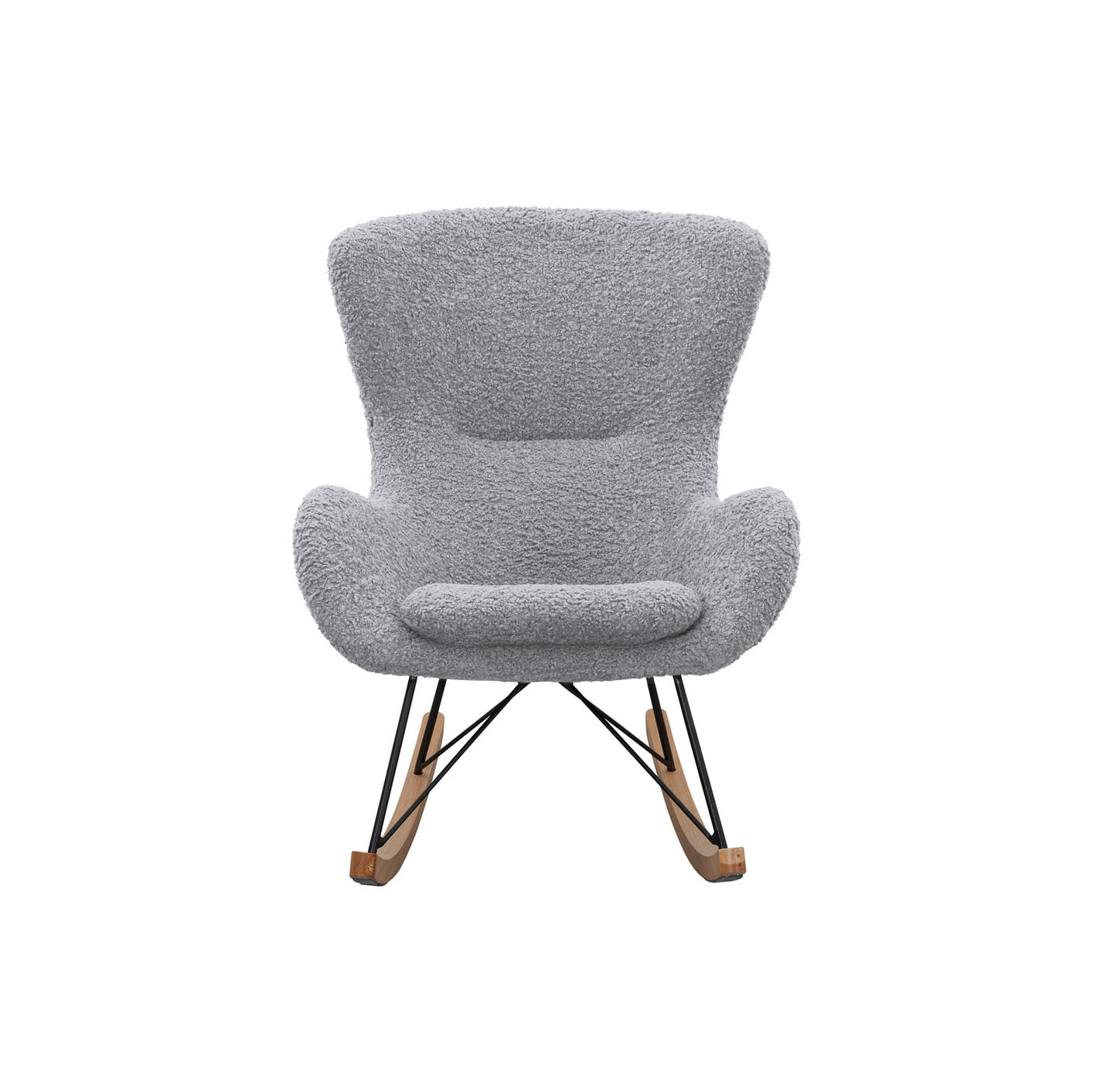 Schommelstoel Merel Lichtgrijs Teddy