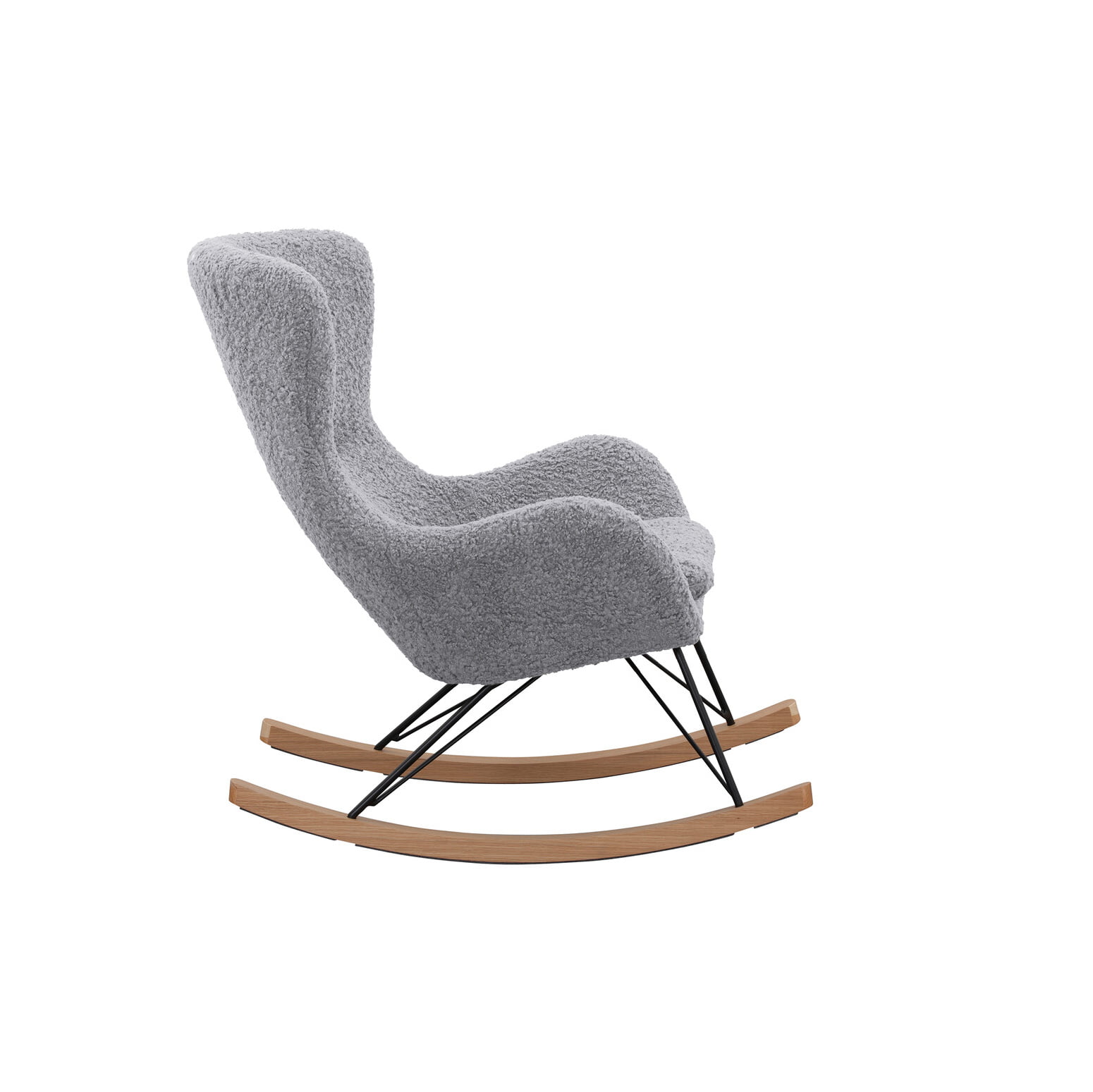 Schommelstoel Merel Lichtgrijs Teddy