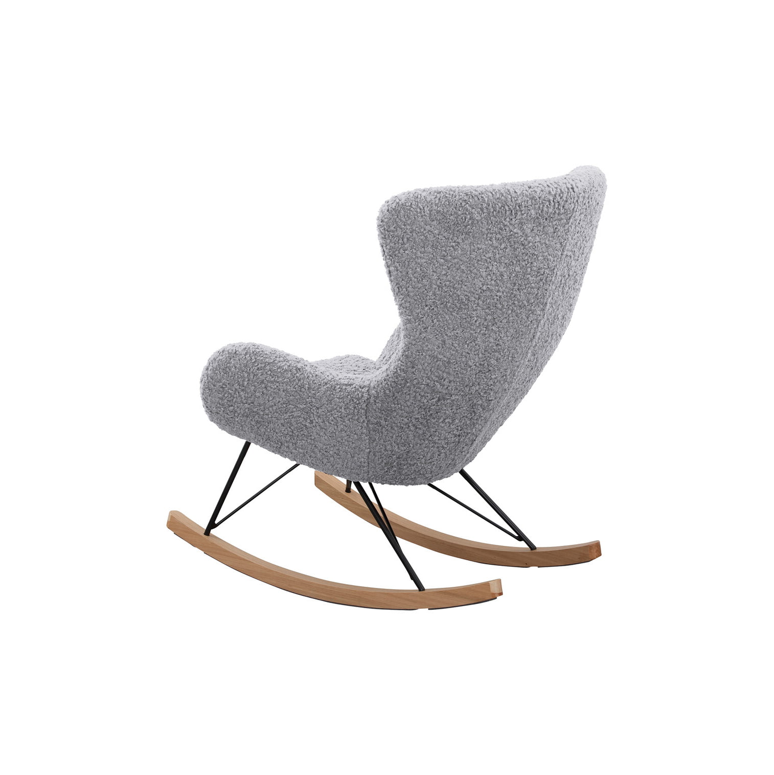 Schommelstoel Merel Lichtgrijs Teddy