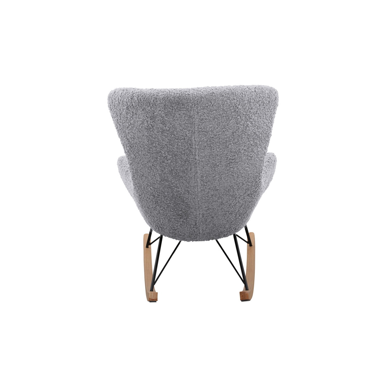 Schommelstoel Merel Lichtgrijs Teddy