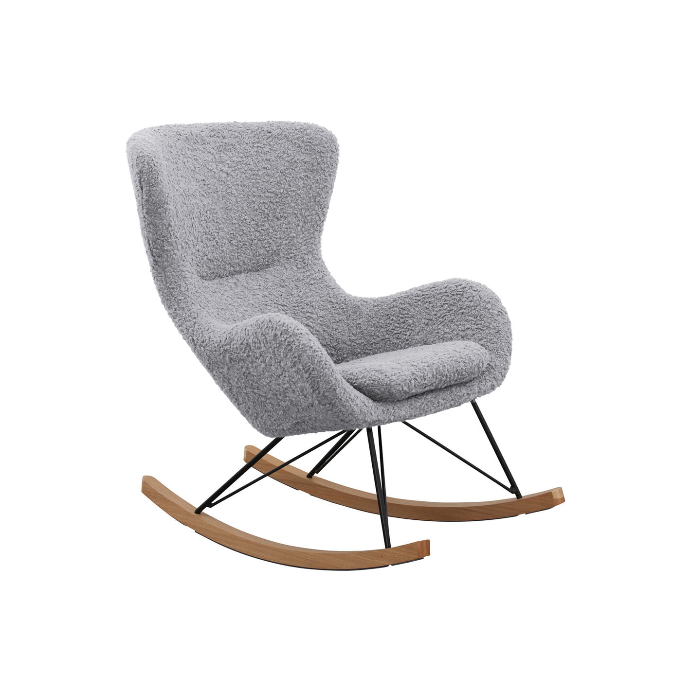 Schommelstoel Merel Lichtgrijs Teddy