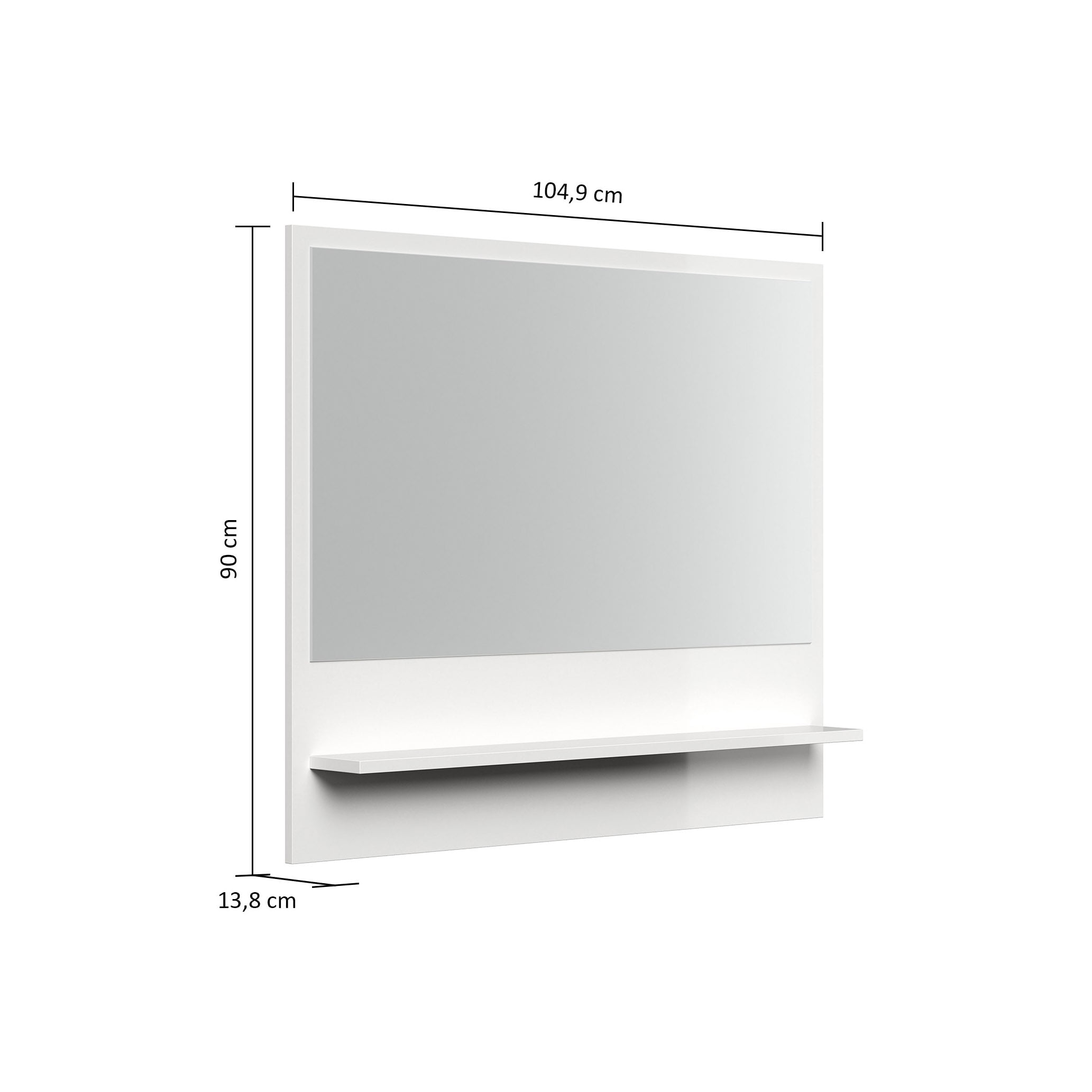 Spiegel Moon 105 cm Hoogglans Grafiet
