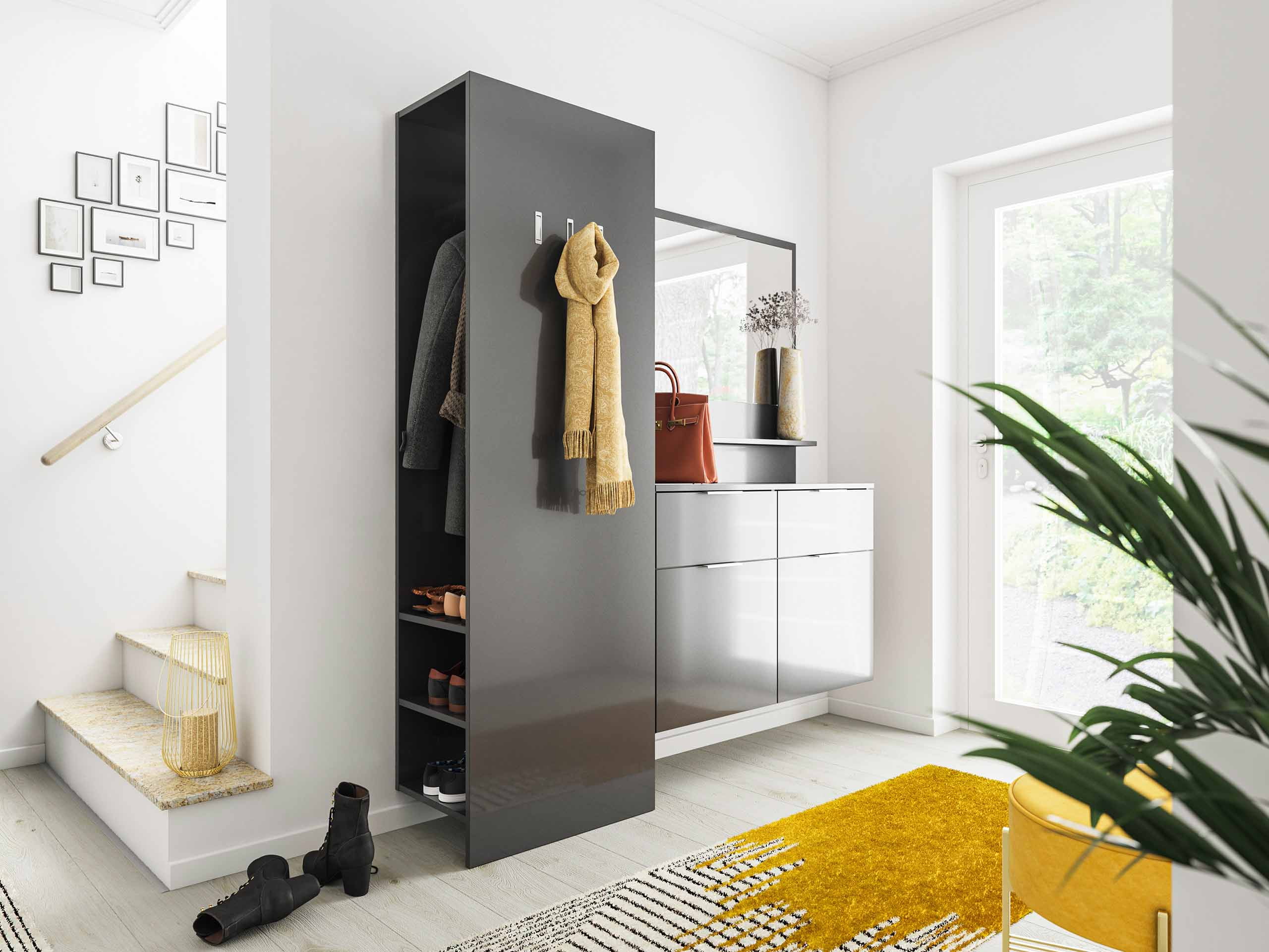 Spiegel Moon 105 cm Hoogglans Grafiet