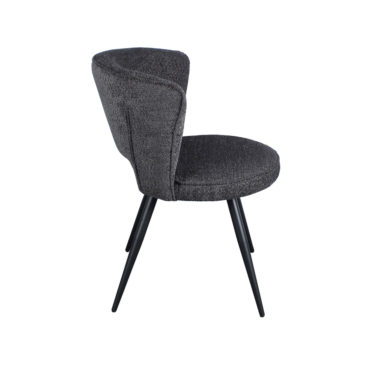 Stoel Aimee Bouclé Donkergrijs - Set van 2