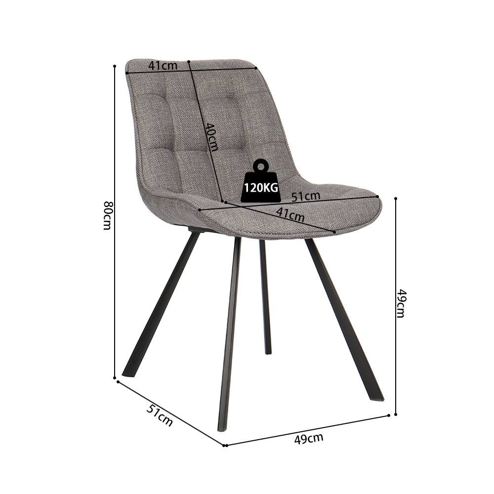 Stoel Johanna Lichtgrijs - Set van 2