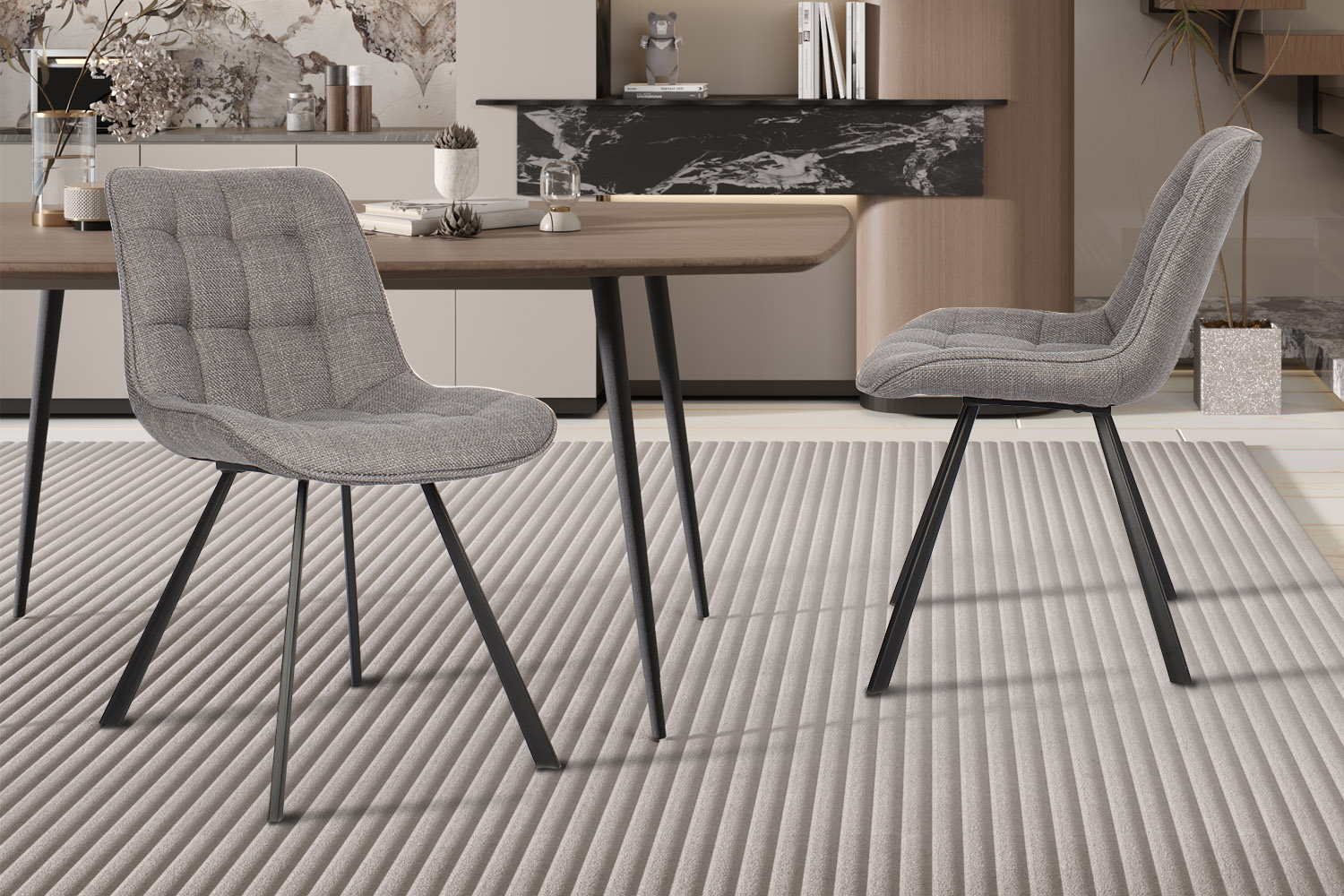 Stoel Johanna Lichtgrijs - Set van 2