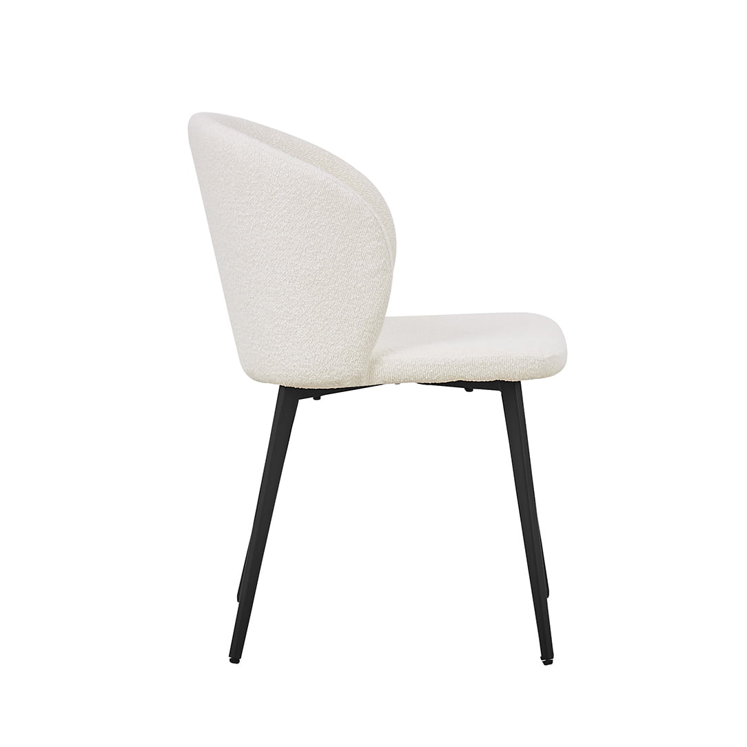 Stoel Lena Bouclé Wit - Set van 2