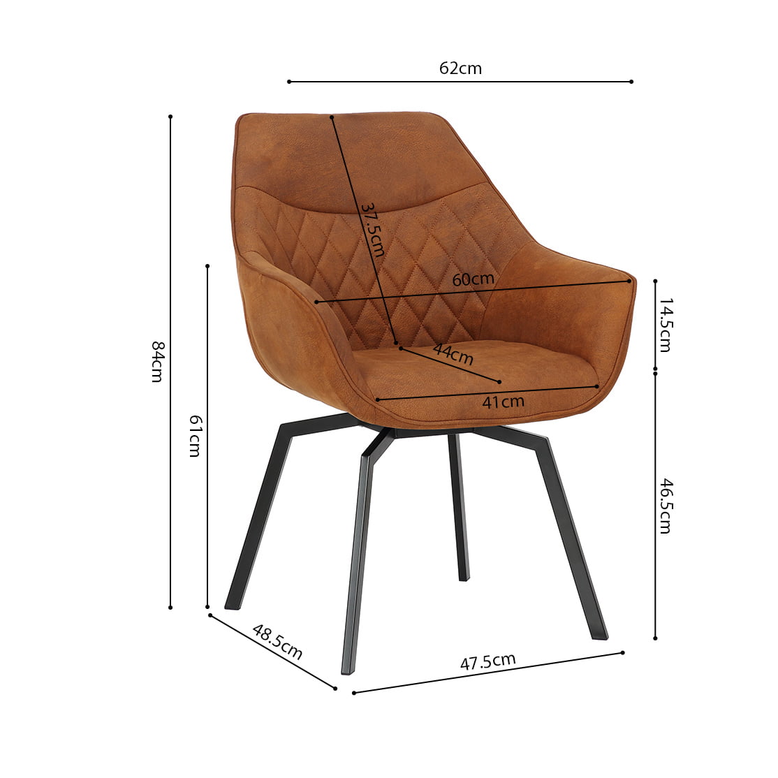 Stoel Lizette Cognac