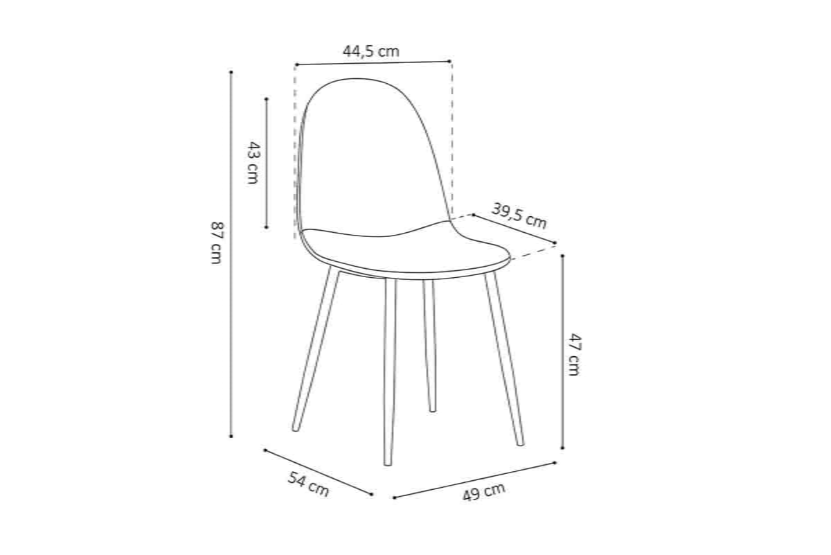 Stoel Lola Zwart - Set van 4