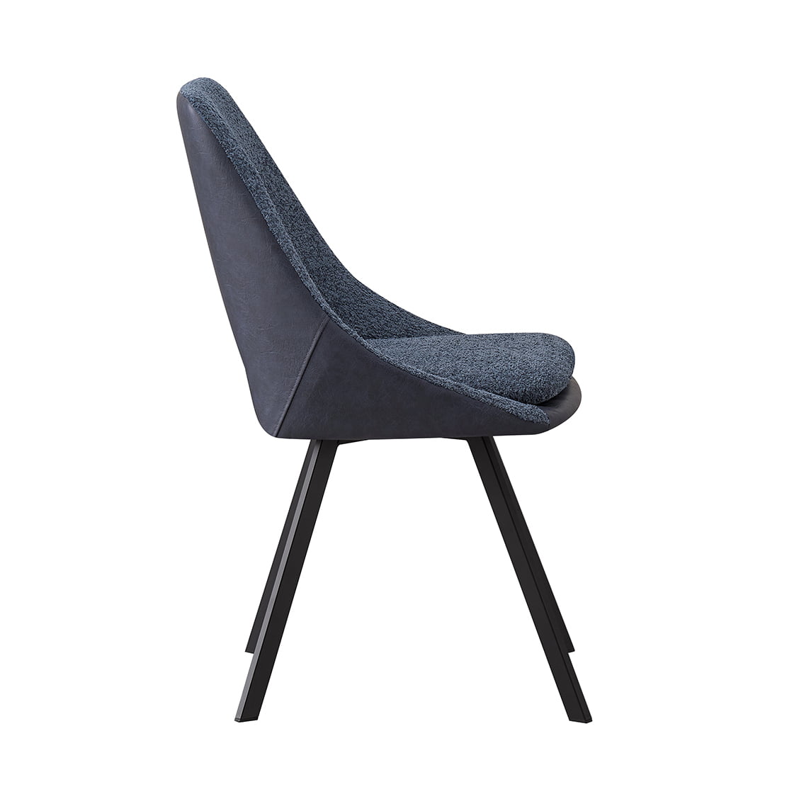Stoel Nadine Bouclé Blauw - Set van 2