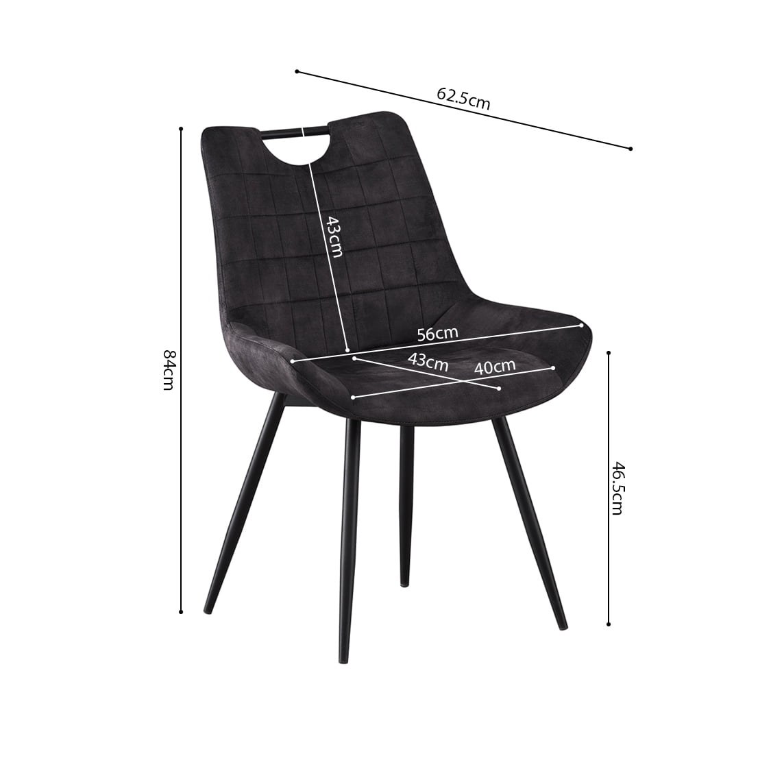 Stoel Nick Grijs - Set van 2