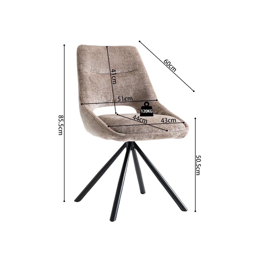 Stoel Noortje Taupe - Set van 2