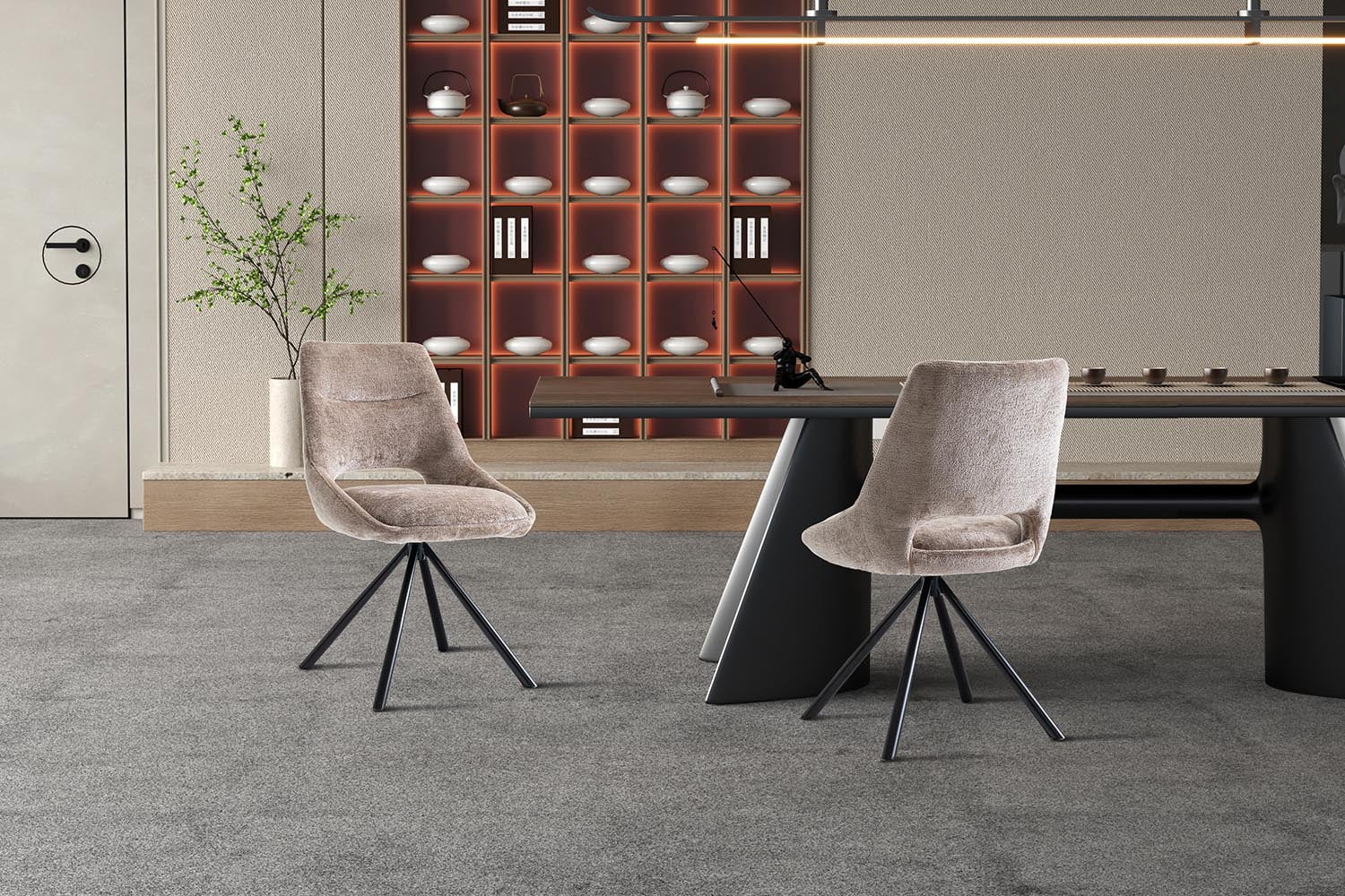 Stoel Noortje Taupe - Set van 2