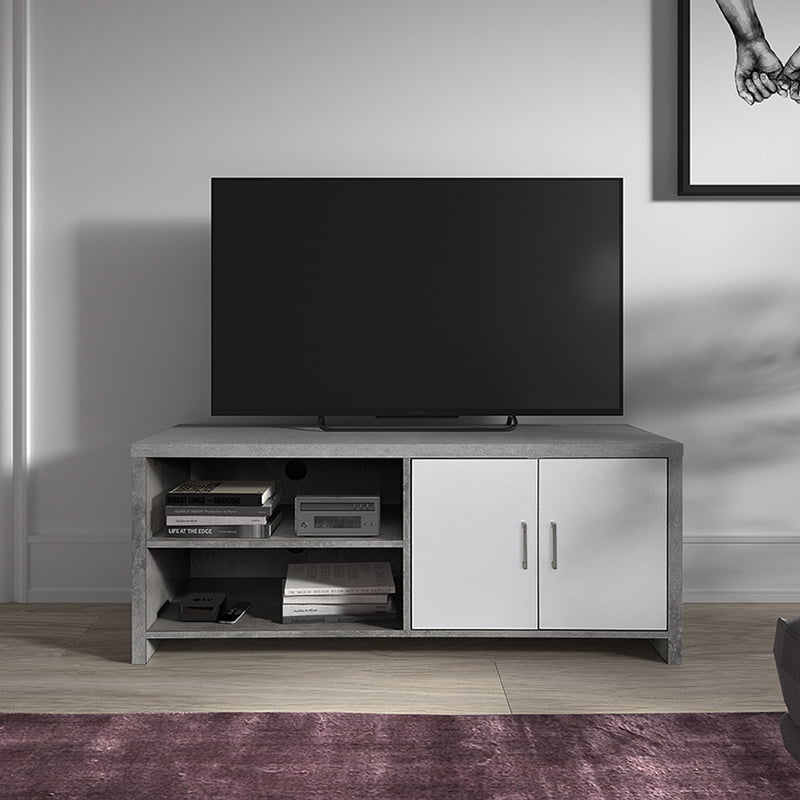 TV-meubel Abel Beton-Wit 120 cm