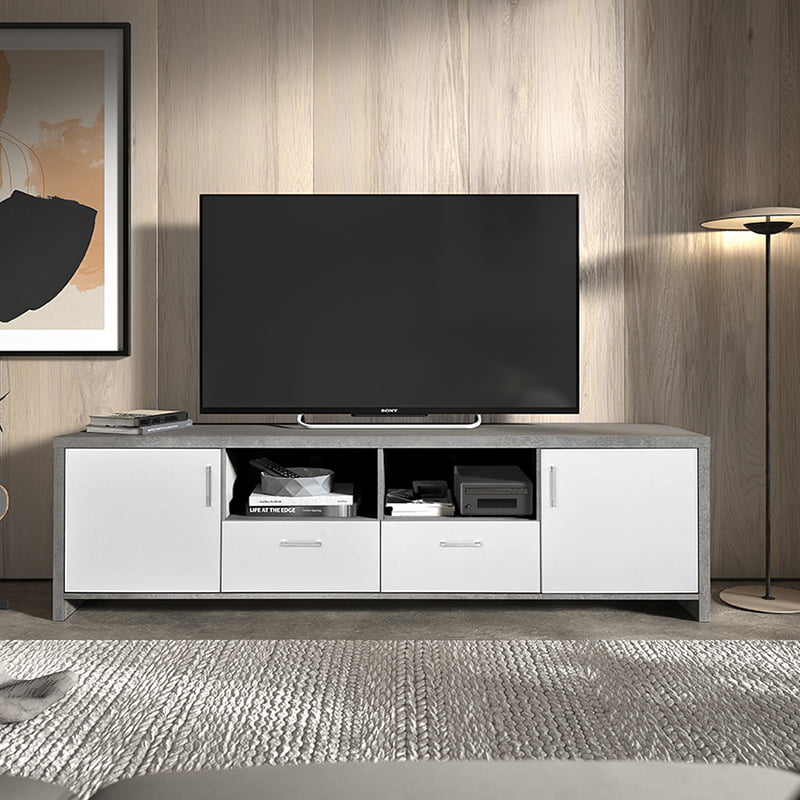 TV-meubel Abel Beton-Wit 2 180 cm