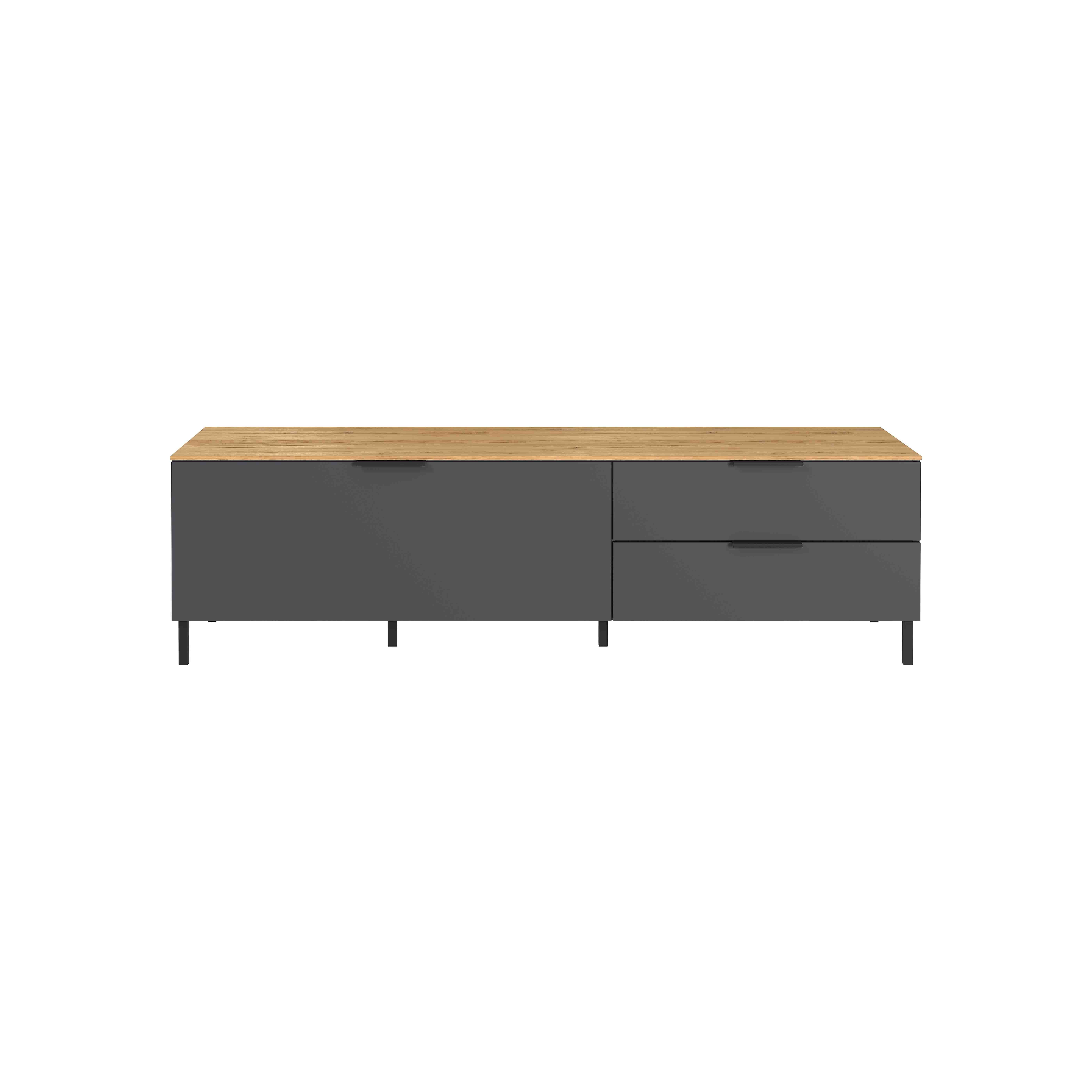TV-meubel Amalfi Grafiet-Eiken S