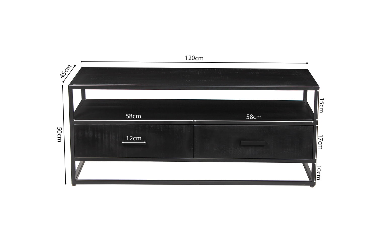 TV-meubel Otis Zwart 120 cm