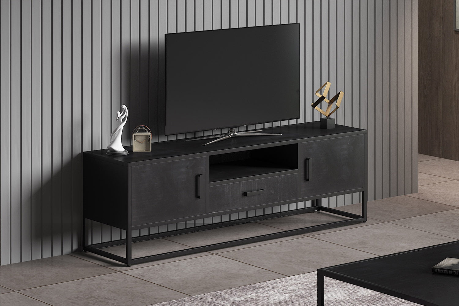 TV-meubel Otis Zwart 160 cm