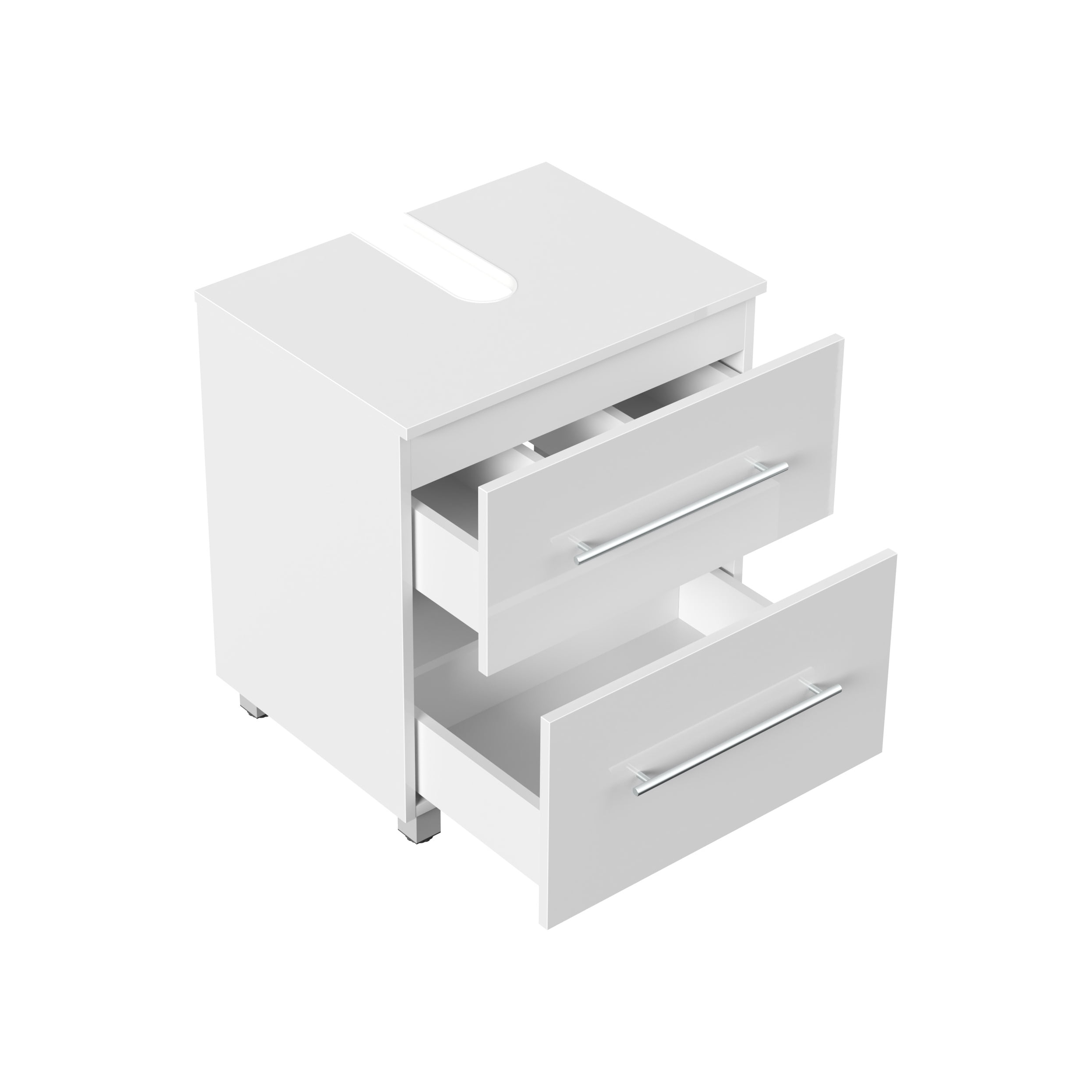 Wastafelkast Glasgow Wit Hoogglans 55 cm